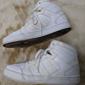 White Adidas High Tops